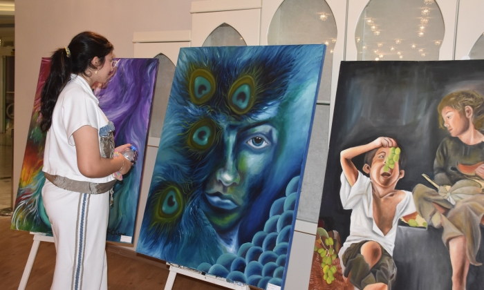 Kursiyerlerin resimleri sergilendi