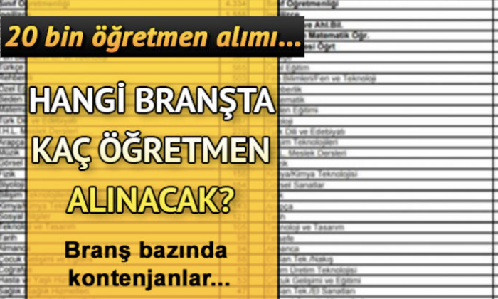 Sözleşmeli öğretmen alımı branş bazında kontenjan dağılımı belli oldu