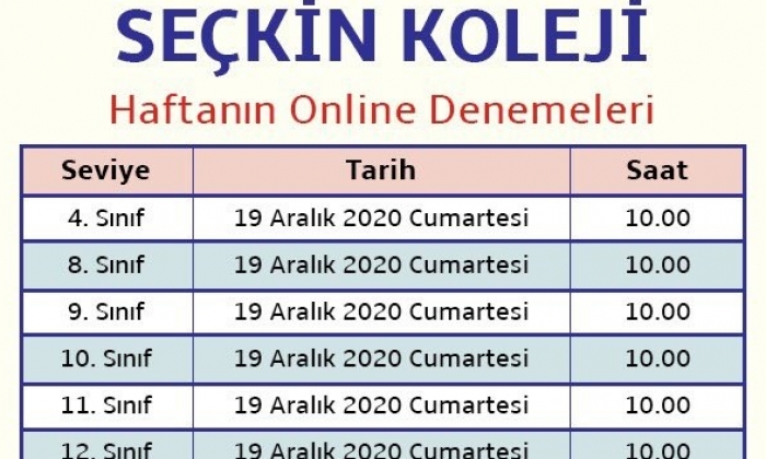 Seçkin’den 6 online sınav