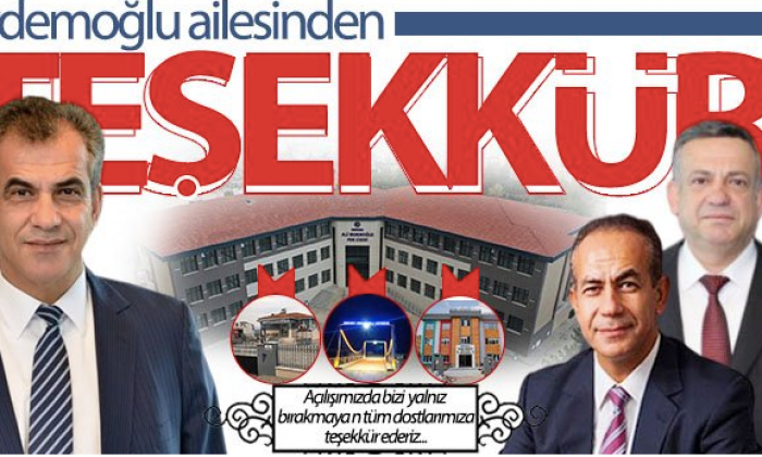 Erdemoğlu Ailesi'nden Teşekkür