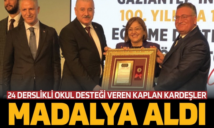 Kaplan kardeşlere eğitim madalyası