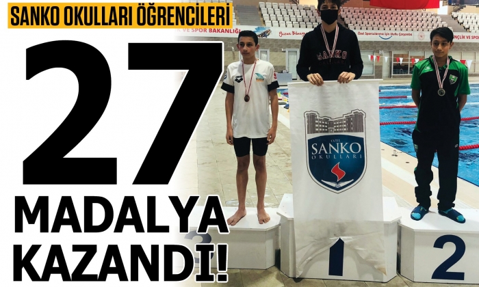 SANKO Okulları öğrencileri 27 madalya kazandı