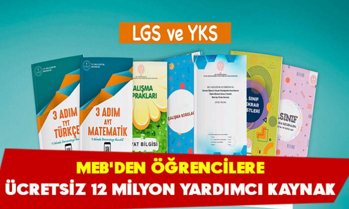 MEB'DEN ÖĞRENCİLERE ÜCRETSİZ 12 MİLYON YARDIMCI KAYNAK