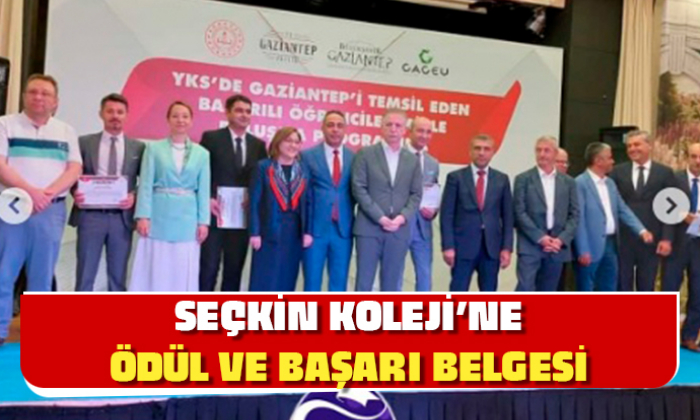 SEÇKİN KOLEJİNE ÖDÜL VE BAŞARI BELGESİ
