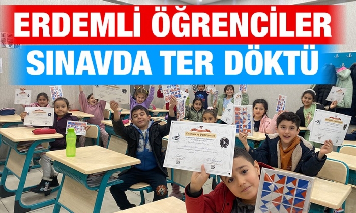 Erdemli öğrenciler, sınavda ter döktü