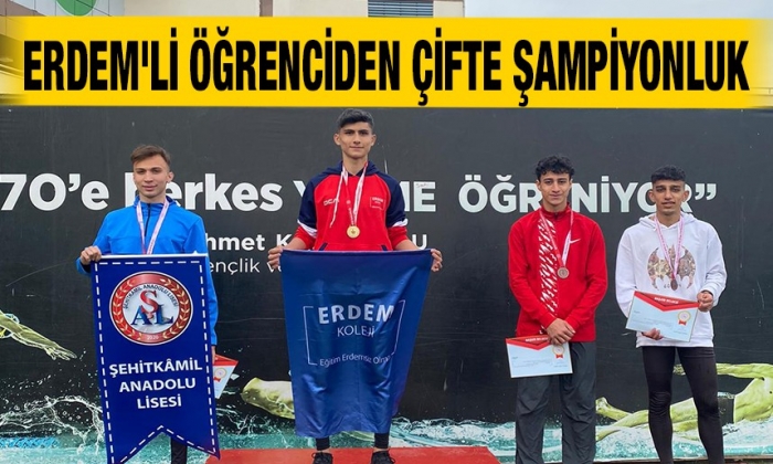 Erdem'li öğrenciden çifte şampiyonluk