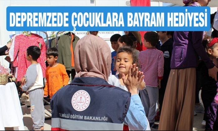 Depremzede çocuklara bayram hediyesi