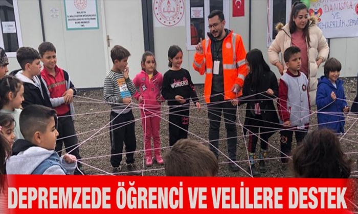 Depremzede öğrenci ve velilere destek