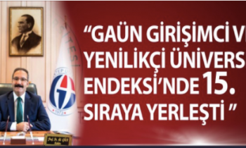 GAÜN girişimci ve yenilikçi üniversite endeksinde 15.sıraya yükseldi