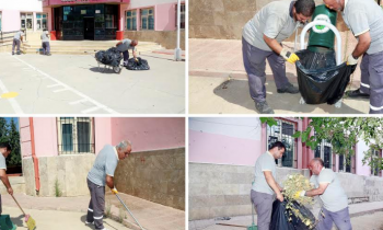 Şehitkamil Belediyesi okulları temizliyor