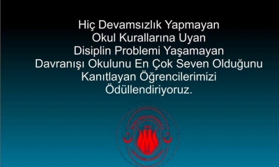 Münifpaşa Ortaokulu öğrencilerini ödüllendiriyor