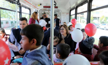 Burç İlkokulu öğrencilerinin tramvay hayali gerçekleşti