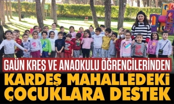 GAÜN Kreş ve Anaokulu öğrencilerinden kardeş mahalledeki çocuklara destek