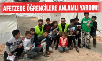 Afetzede  öğrencilere anlamlı yardım!