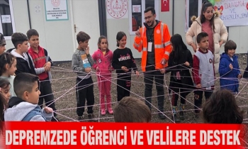 Depremzede öğrenci ve velilere destek